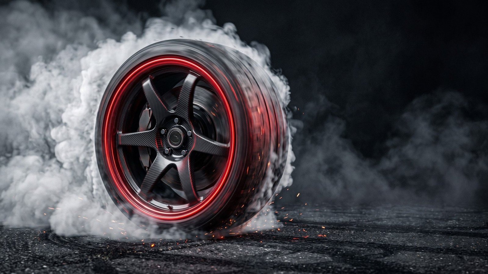High-performance tire in motion